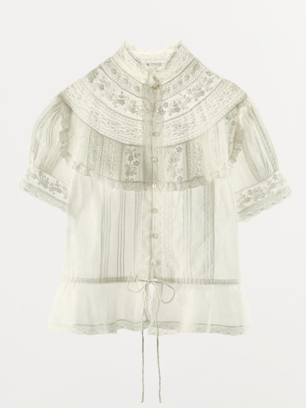 EMBROIDERED LACE PLEATED BLOUSE 5416/101/251
Zara Cream Lace-Trim Victorian - Picture 6 of 14